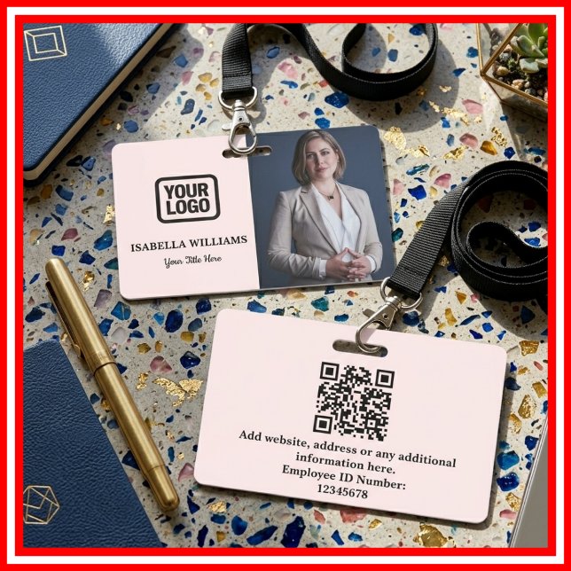Custom Employee Photo, QR Code, Logo, Name Badge ID Badge (Creator Uploaded)