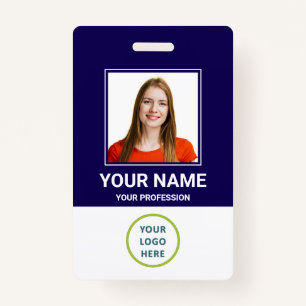 Custom Employee Photo, Qr Code, Logo, Name ID Badge