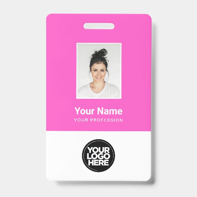 Custom Employee Photo, Qr Code, Logo, Name ID Badge (Front)