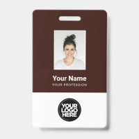 Custom Employee Photo, Qr Code, Logo, Name