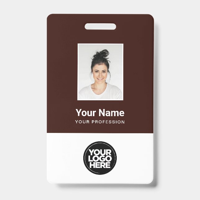 Custom Employee Photo, Qr Code, Logo, Name ID Badge (Front)