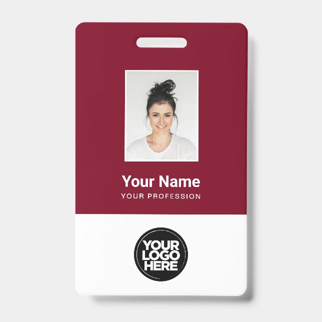 Custom Employee Photo, Qr Code, Logo, Name ID Badge (Front)