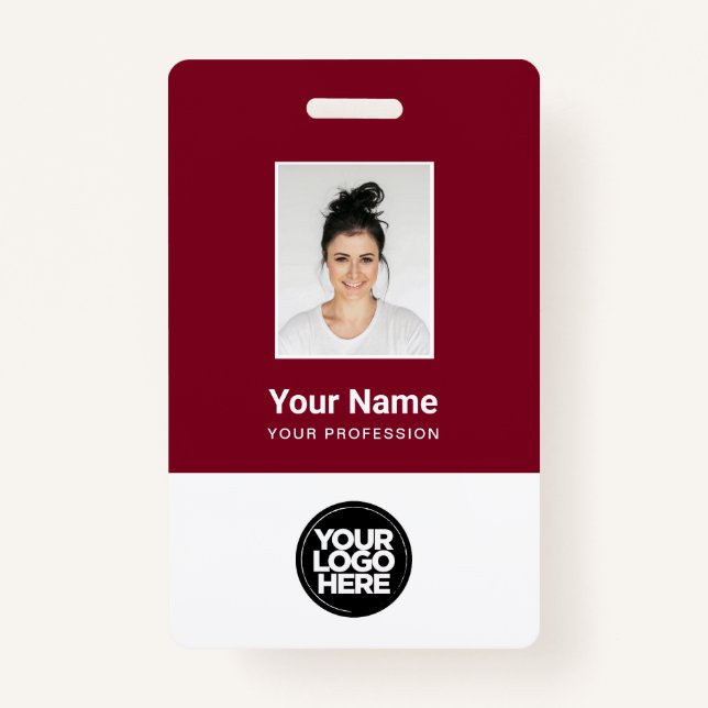 Custom Employee Photo, Qr Code, Logo, Name ID Badge (Front)