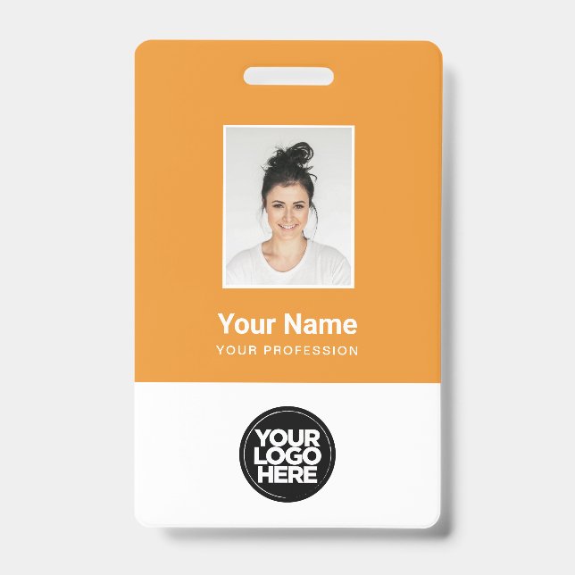Custom Employee Photo, Qr Code, Logo, Name ID Badge (Front)