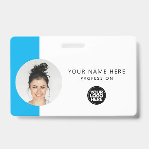 Custom Employee Photo, QR Code, Logo, Name ID Badge