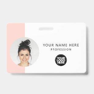 Custom Employee Photo, QR Code, Logo, Name ID Badge