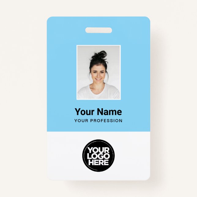 Custom Employee Photo, Qr Code, Logo, Name ID Badge (Front)