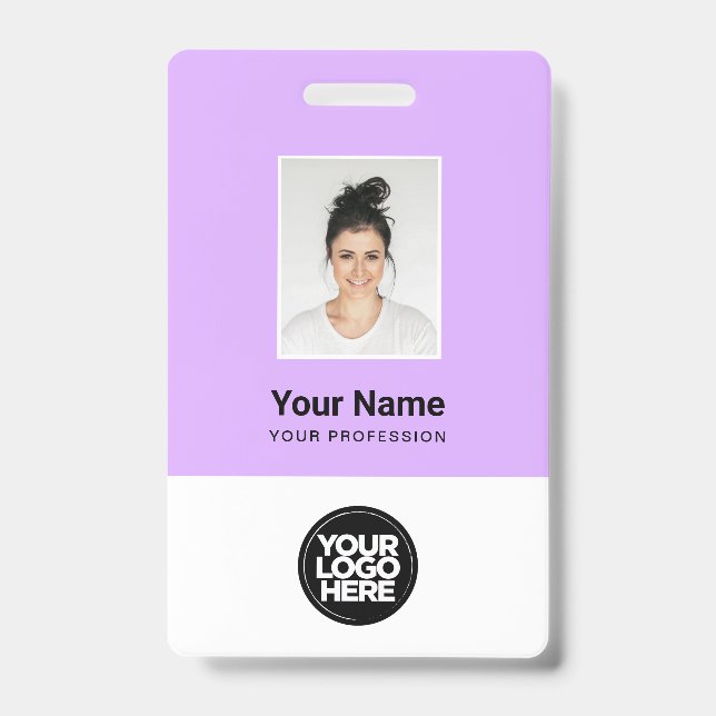 Custom Employee Photo, Qr Code, Logo, Name ID Badge (Front)