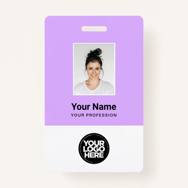 Custom Employee Photo, Qr Code, Logo, Name ID Badge (Front)
