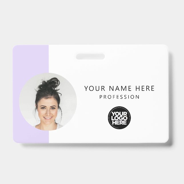 Custom Employee Photo, QR Code, Logo, Name ID Badge (Front)