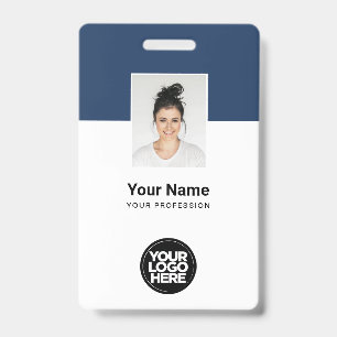 Custom Employee Photo, Qr Code, Logo, Name Simple ID Badge