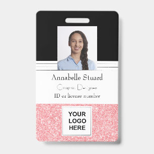 Custom Employee Professional Feminine Stylish ID Badge