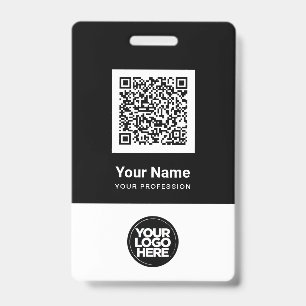 Custom Employee Qr Code Bar Code Logo Name ID Badge