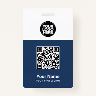Custom Employee Qr Code, Bar Code, Logo, Name ID Badge