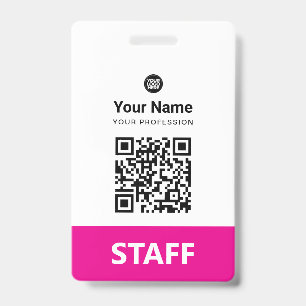 Custom Employee Qr Code, Bar Code, Logo, Name ID Badge
