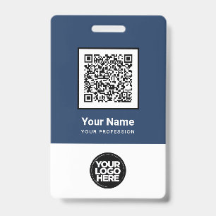 Custom Employee Qr Code Bar Code Logo Name ID Badge