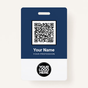 Custom Employee Qr Code Bar Code Logo Name ID Badge