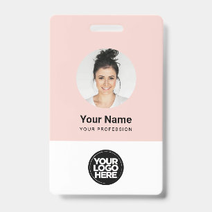 Custom Employee Round Photo Logo Name ID Badge