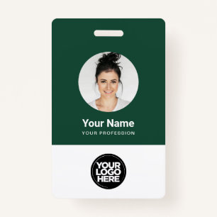 Custom Employee Round Photo Logo Name ID Badge