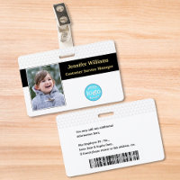 Custom Employee Staff Logo Photo Barcode Name ID