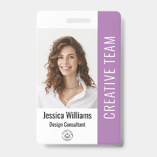 Custom Employee Staff Name Logo Bar Code Photo ID Badge