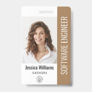 Custom Employee Staff Name Logo Bar Code Photo ID Badge