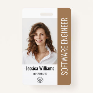 Custom Employee Staff Name Logo Bar Code Photo ID ID Badge
