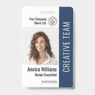 Custom Employee Staff Name Logo Barcode Photo ID Badge