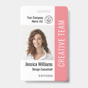 Custom Employee Staff Name Logo Barcode Photo ID Badge