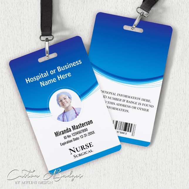 Custom Employee Staff Name Logo Barcode Photo ID ID Badge (Creator Uploaded)