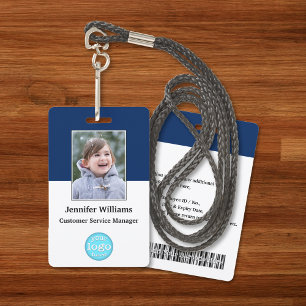Custom Employee Staff Name Logo Barcode Photo ID ID Badge