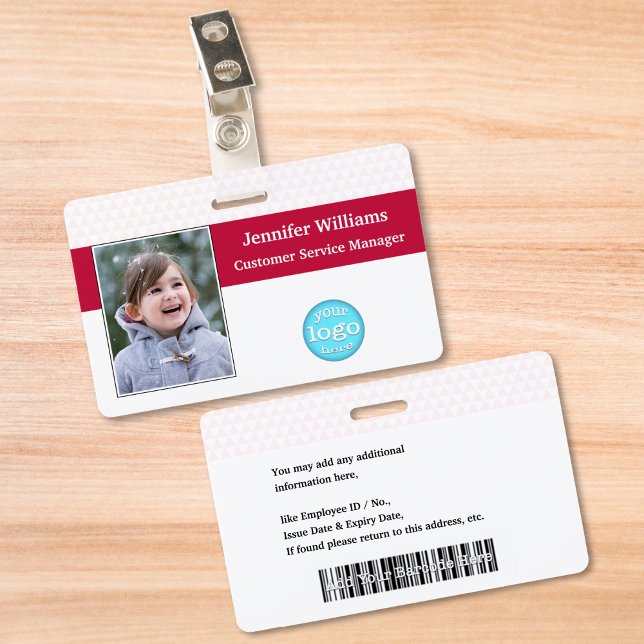 Custom Employee Staff Name Photo Logo Barcode ID ID Badge (Custom Employee Staff Name Photo Logo Barcode ID Badge)