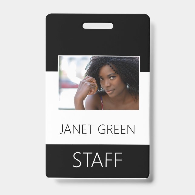 Custom Employee Staff Photo ID Company  Badge (Front)