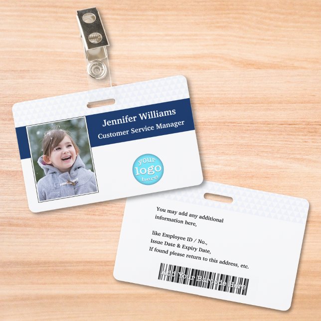 Custom Employee Staff Photo Name Logo Barcode ID Badge (Custom Employee Staff Photo Name Logo Barcode ID Badge)