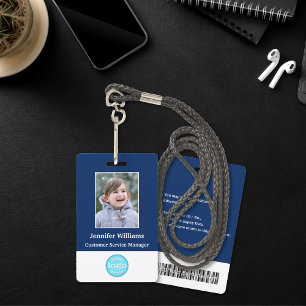 Custom Employee Staff Photo Name Logo Barcode ID ID Badge