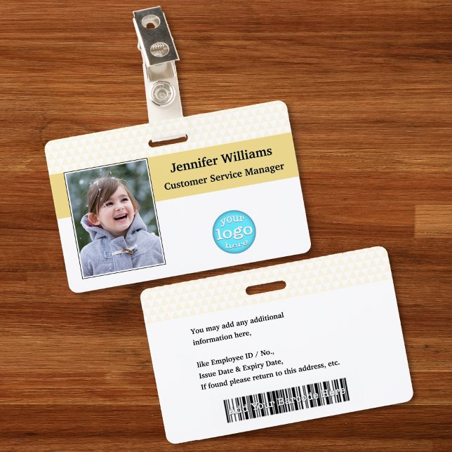 Custom Employee Staff Photo Name Logo Barcode ID ID Badge (Custom Employee Staff Photo Name Logo Barcode ID Badge)