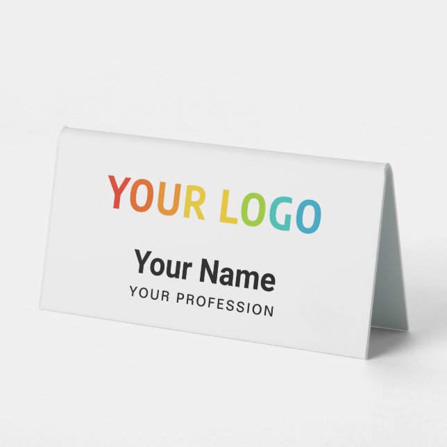 Custom Employee Table Tent with Logo (Front)