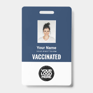 Custom Employee Vaccine Pass Photo Qr Code Logo ID Badge