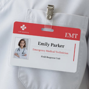 Custom EMT ID Badge Template   Emergency Medical 