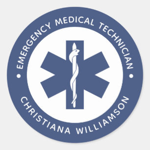 Custom EMT Symbol Emergency Medical Technician Classic Round Sticker