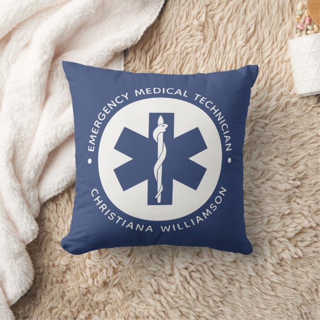 Custom EMT Symbol Emergency Medical Technician Cushion (Blanket)