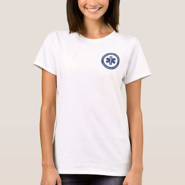 Custom EMT Symbol Emergency Medical Technician T-Shirt (Front)