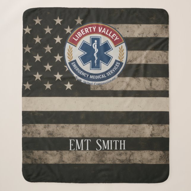 Custom EMT Thin White Line Blanket (Front)
