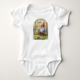 Custom Enchanted forest gnome watercolor Baby Bodysuit