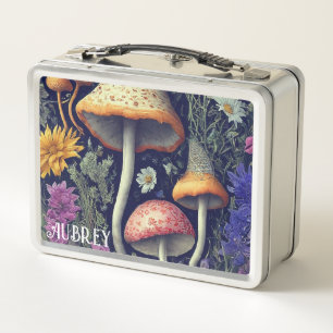 Custom Enchanted Forest Mushrooms  Metal Lunch Box