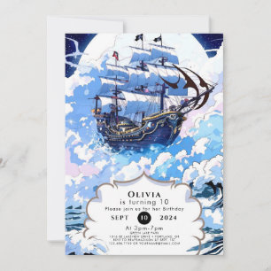 Custom Enchanted Ship Pirate Birthday Invitation