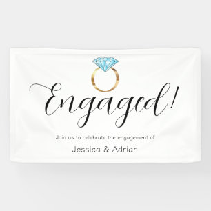 Custom Engaged Diamond Blue Gold Engagement Ring Banner