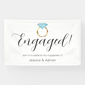 Custom Engaged Diamond Blue Gold Engagement Ring Banner