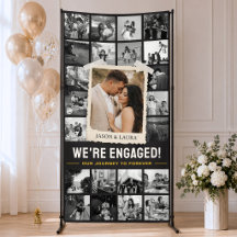 Custom Engagement Banner, Retro Photo Collage 4x8'