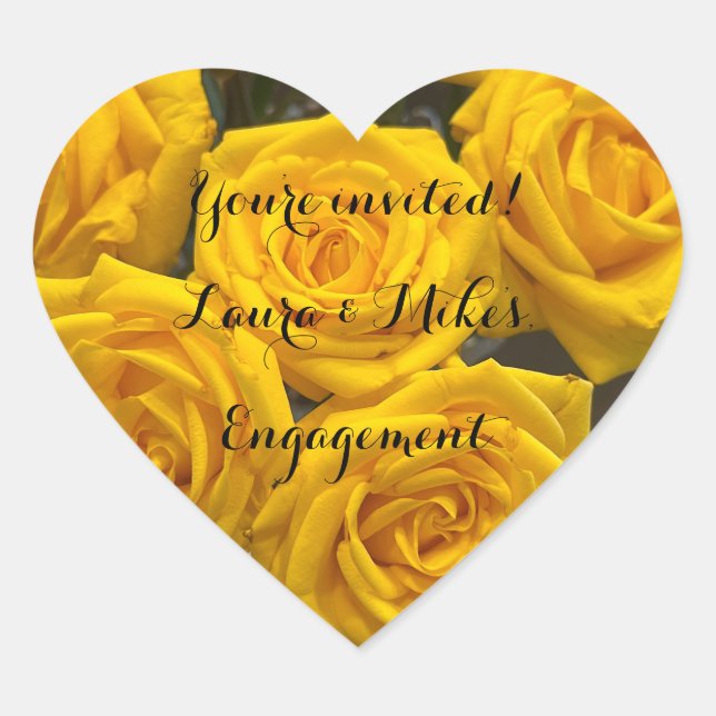 Custom Engagement, Heart Stickers (Front)